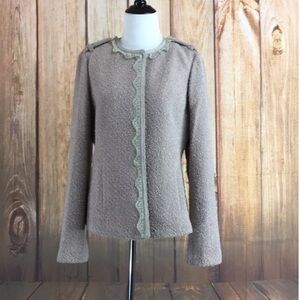 Banana Republic Lilac Purple with Lace Trim Wool Blend Jacket Size 8